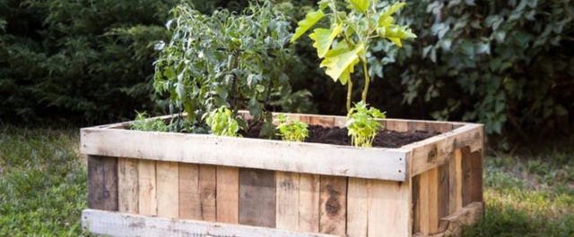 Garden bed made of recycled pallets