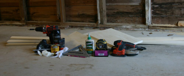 Miscellaneous tools and materials for DIY project