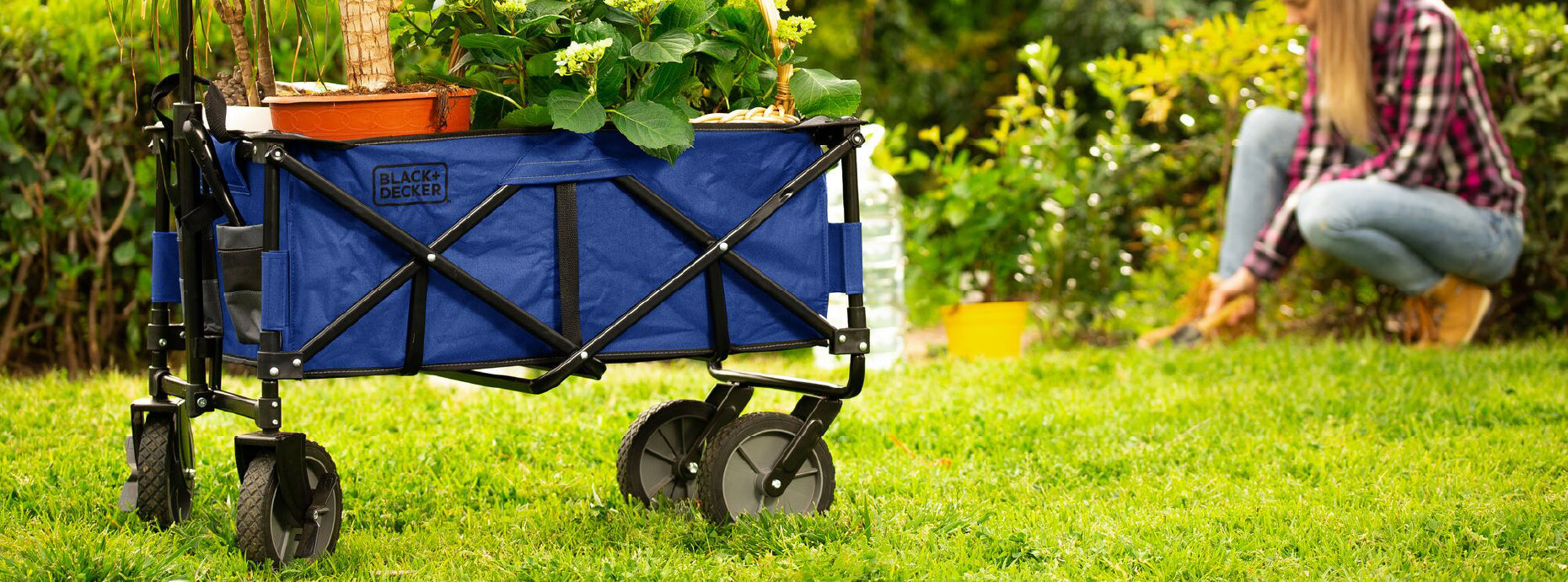 Carlisle Fold 'N Go Black Small Heavy-Duty 3-Tier Collapsible Utility And Transport Cart