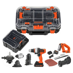 BLACK+DECKER 20V MAX* 6 ATTACHMENT MATRIX KIT featuring Drill/Driver, Impact Driver, Sander, Jigsaw, Reciprocating  Saw and Inflator Attachments