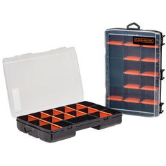 Profile of beyond by black plus decker small parts organizer box with dividers screw organizer and craft storage 17 compartments 2 pack.