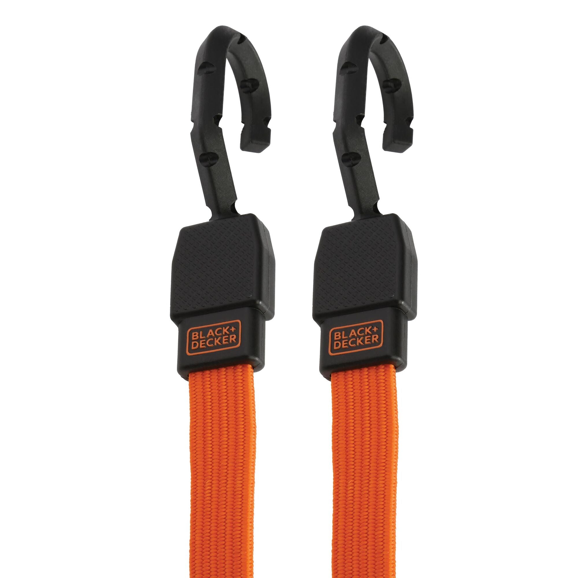 Black/Orange 48 Flat Bungee Cord Straps, 2 Pack