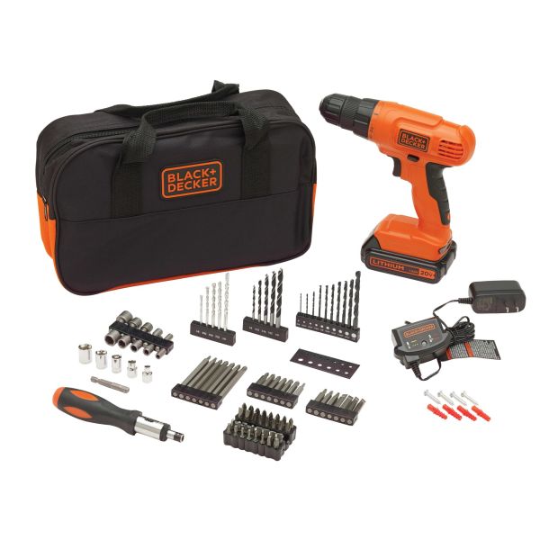  BLACK+DECKER 20V MAX* POWERECONNECT Cordless Drill/Driver + 30  pc. Kit (LD120VA) : Tools & Home Improvement