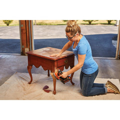 Profile of corded drill or driver and mouse detail sander combo kit.