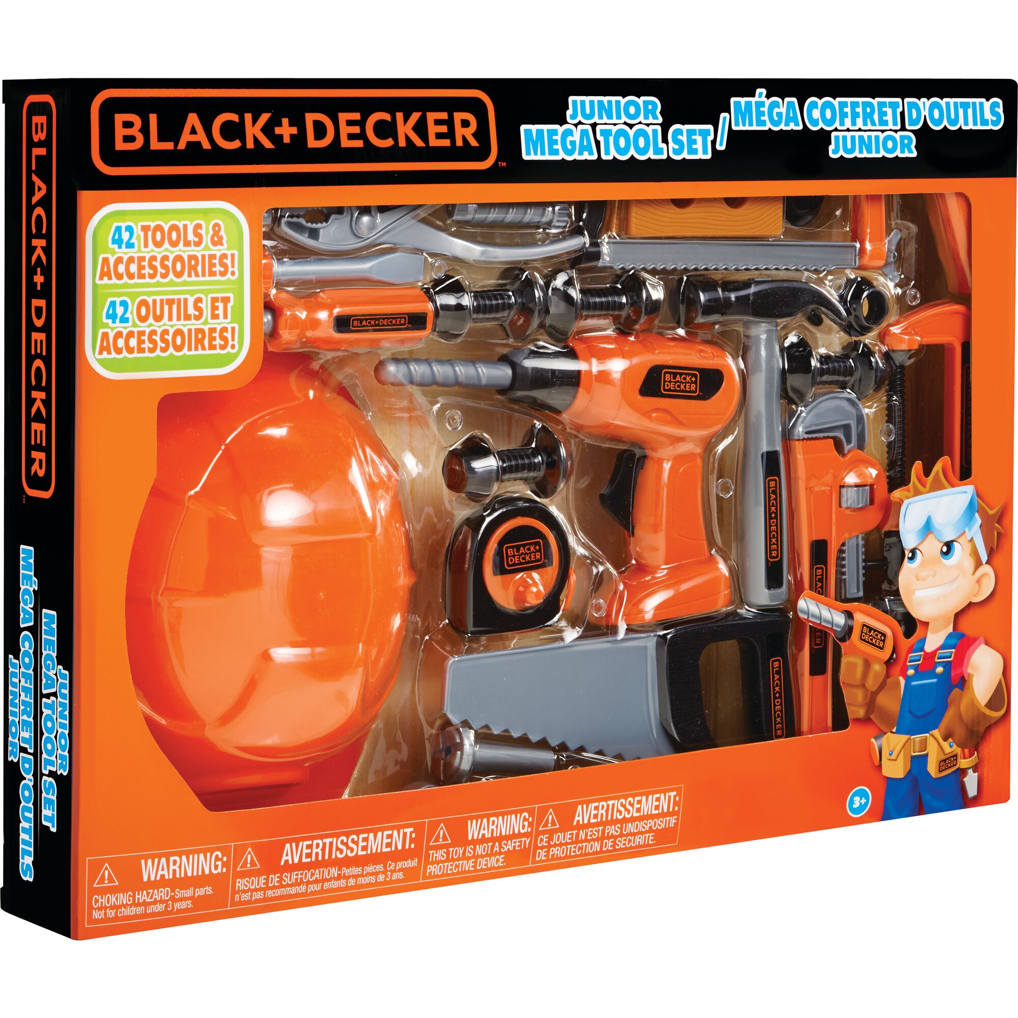 Black and Decker Jr Mega Tool Set Includes Over 40 Tools and