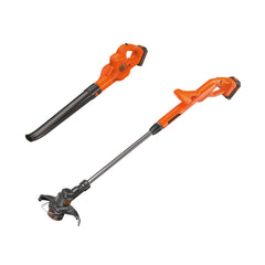 Combo kit including  20 volt MAX lithium 10 inch string trimmer / edger and cordless leaf blower.