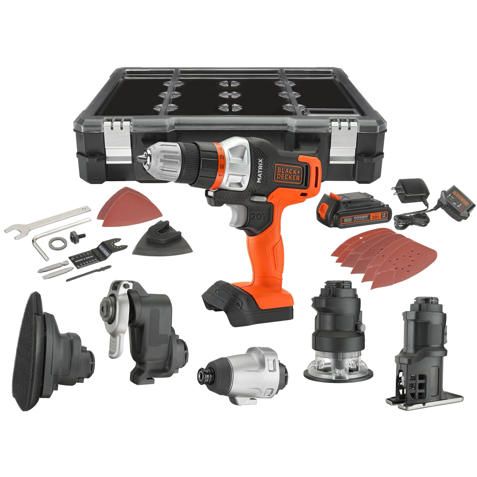 BLACK+DECKER 20V MAX MATRIX Drill, Power Tool Combo Kit, 6-Tool