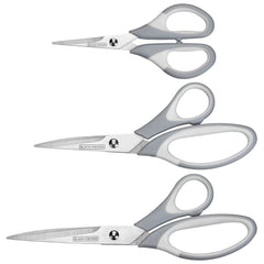 Grey and white multi-pack of 3 scissors in various sizes