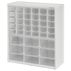 Large and small 39 drawer bin system with clear drawers