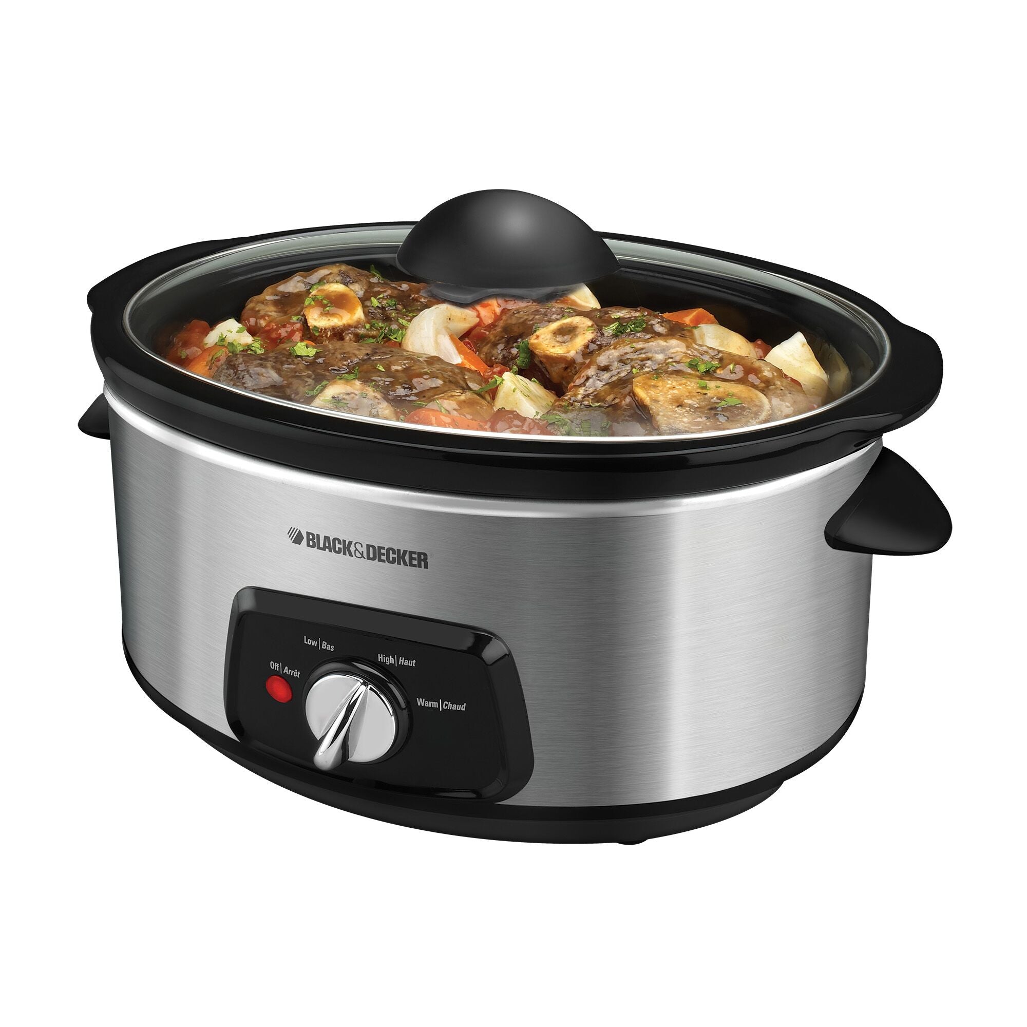BLACK+DECKER 7 Quart Dial Control Slow Cooker with Built in Lid