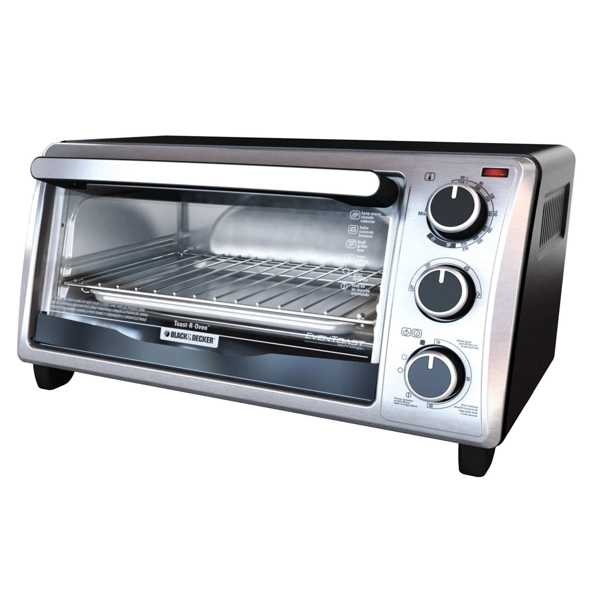 BLACK+DECKER 4-Slice Stainless Steel Convection Toaster Oven (1150-Watt) in  the Toaster Ovens department at