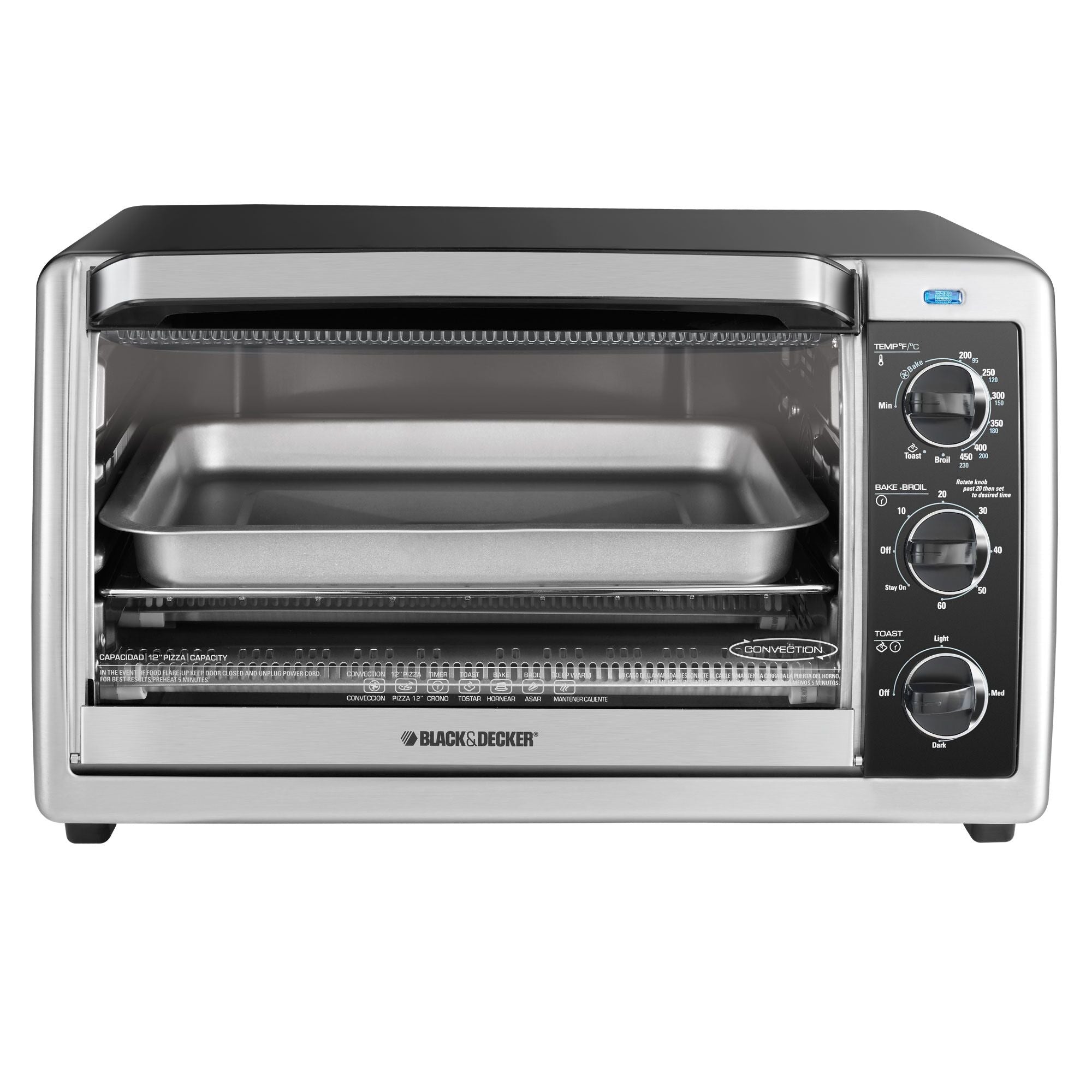 BLACK+DECKER Countertop Convection Toaster Oven, Stainless Steel