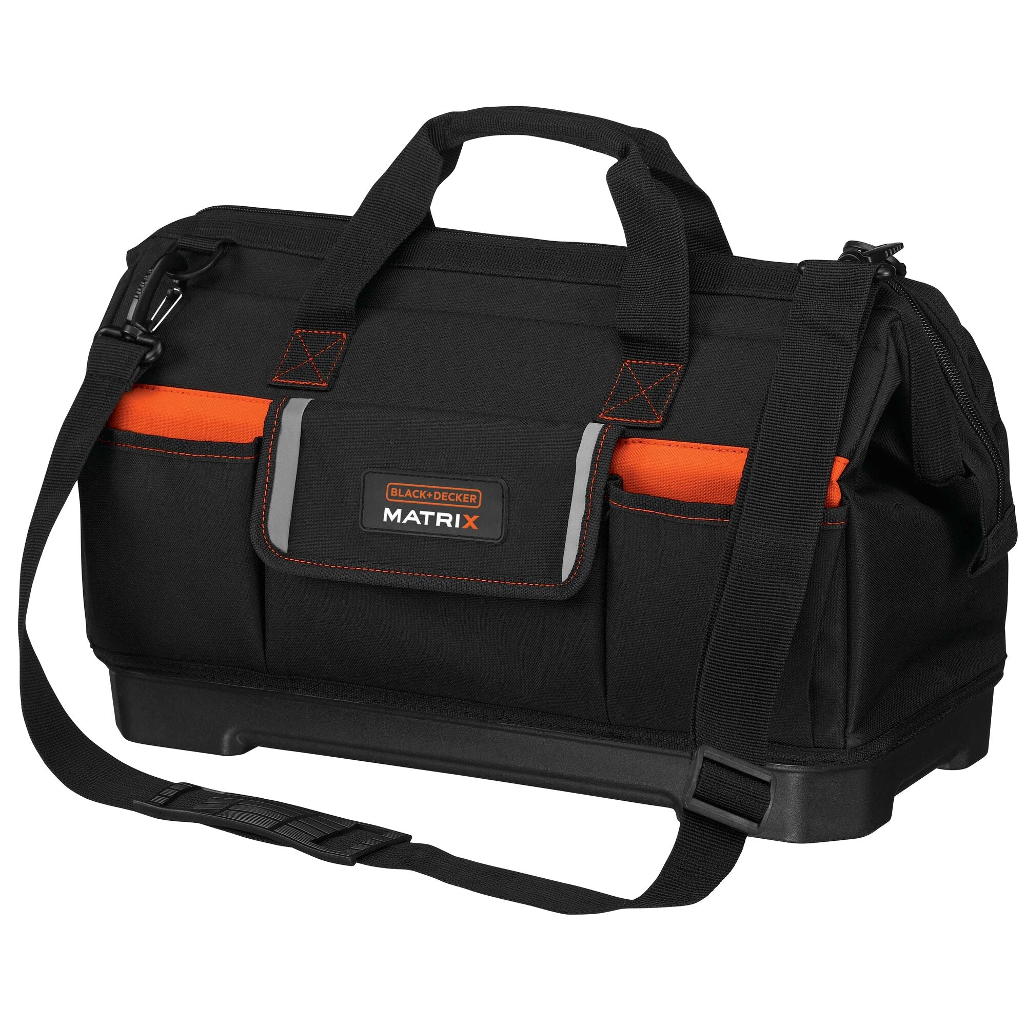 BLACK+DECKER Matrix Impact Driver Attachment with 16 in. Wide Mouth  Zippered Tool Bag (BDCMTI & BDST500002APB)