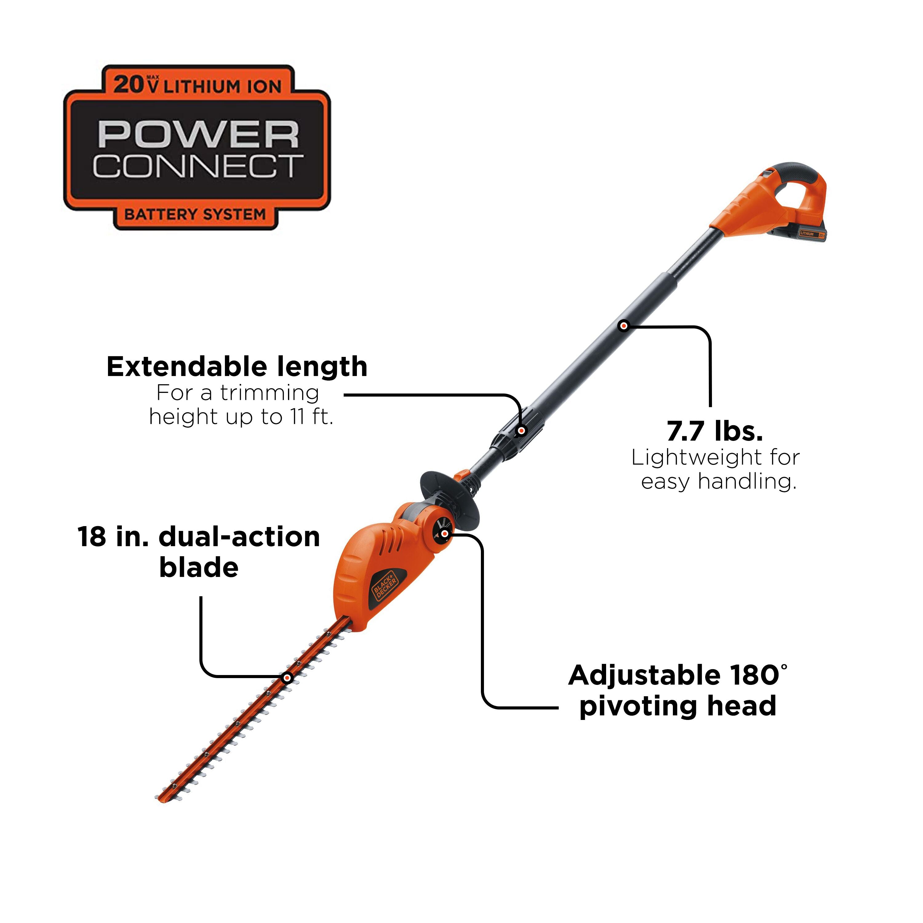Black+Decker Pole Hedge Trimmer - Thumbnail 4