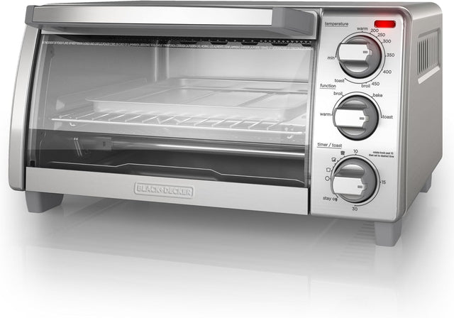 BLACK+DECKER® 4-Slice Toaster Oven with Natural Convection; Stainless Steel
