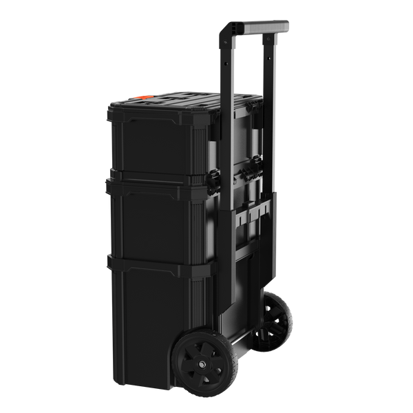 Stackable Storage System - 3 Piece Set (Small, Deep Toolbox, and Rolling Tote)