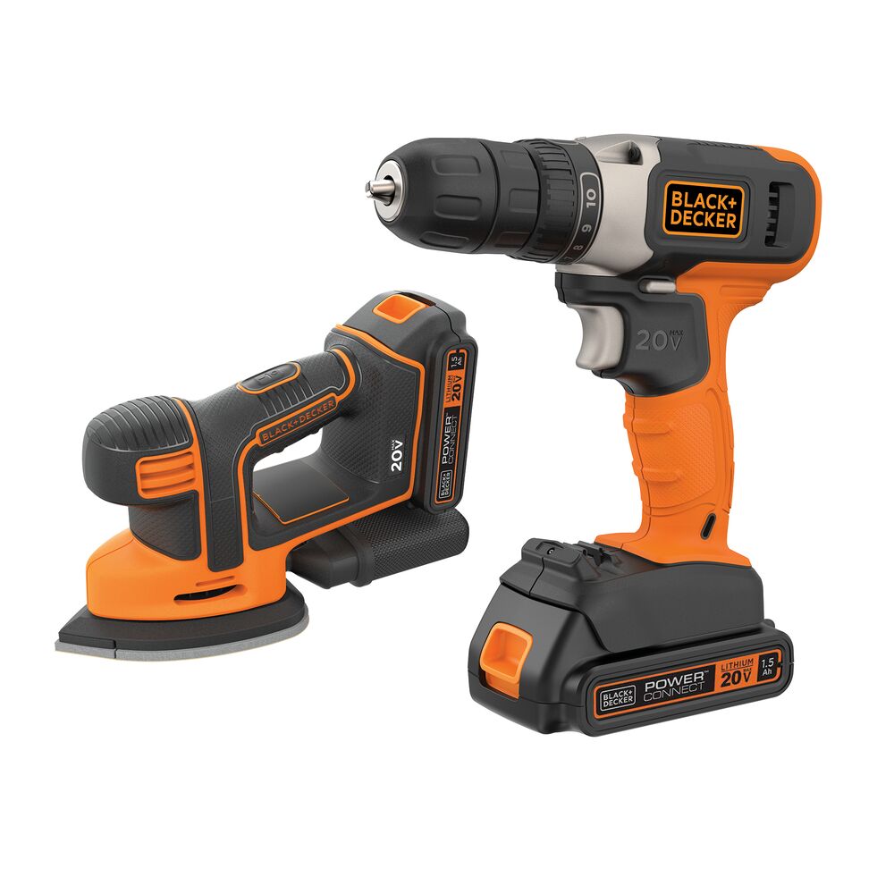 20V MAX* POWERCONNECT™ Cordless Drill And Sander Combo Kit, Battery and Charger Included | BLACK+DECKER