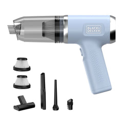 BLACK+DECKER® handheld vacuum in light blue with filters and attachments