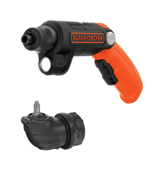 Profile of Black and Decker 4V MAX* Cordless Screwdriver With Led Light and Right Angle Attachment Combo Kit with white background