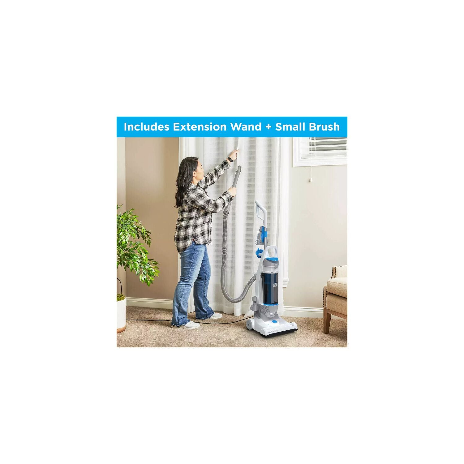 Black + Decker UprightSeries+ Vacuum Multi Surface with Pet Attachment Bdur2, White