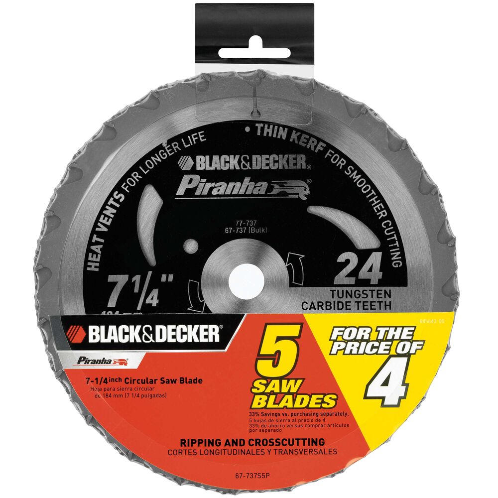 Black & Decker Piranha Circular Saw Blade 77-717, 7 1/4 in