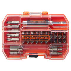 Black and decker Screwdriver Bit Set with 42-Pieces in a case with a clear lid
