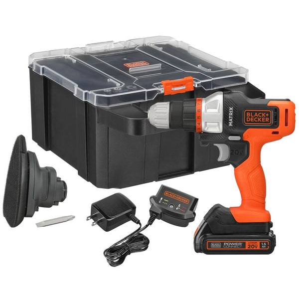 MATRIX™ 20V MAX* Drill Kit, Includes Sander Attachment, Storage Case, Battery and Charger