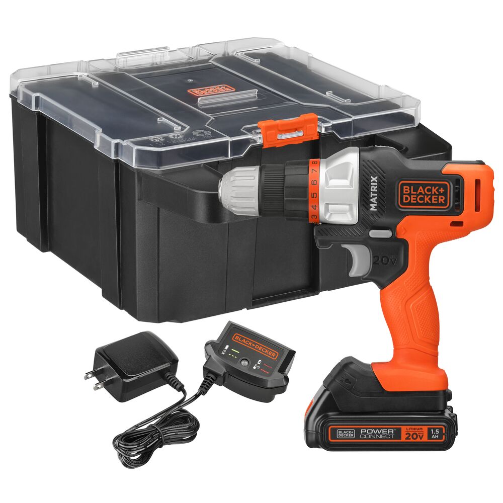 20V MAX *POWERCONNECT™ MATRIX™ Cordless Drill with Storage Case, Battery and Charger Included | BLACK+DECKER