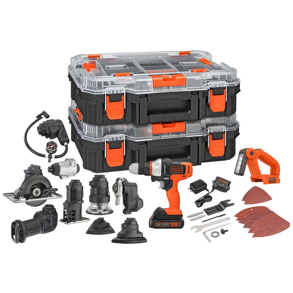 20V MAX *POWERCONNECT™ MATRIX™ Cordless Drill with 10 Attachments and Strorage Case, Battery and Charger Included | BLACK+DECKER