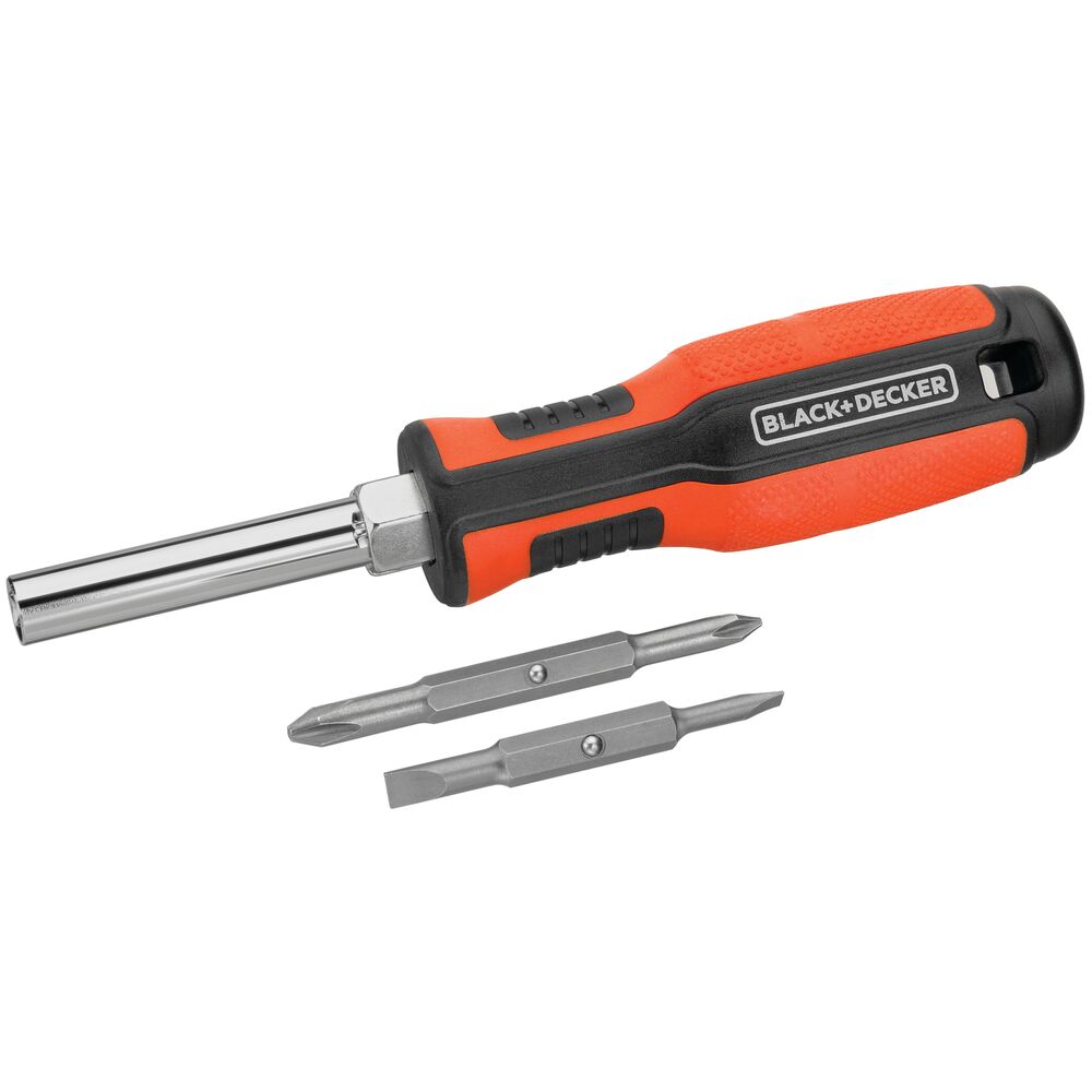 6-In-1 Multibit Screwdriver, Two-Sided Bits Including Phillips, Slotted, Nut Drivers | BLACK+DECKER