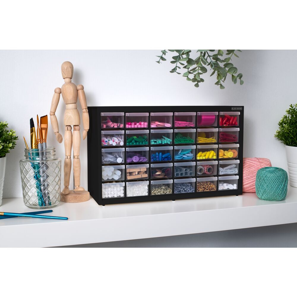 Bd Small 30 Drawer Bin System Blk | BLACK+DECKER