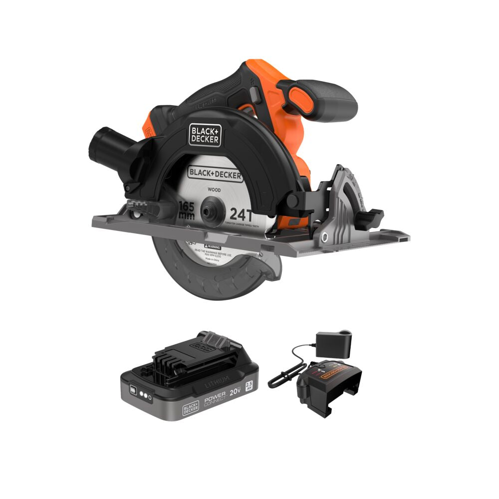 20V MAX* POWERCONNECT™ Cordless Brushless 6-1/2 in. Circular Saw Kit (Battery & Charger Included) | BLACK+DECKER