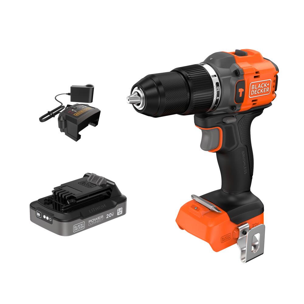 20V MAX* POWERCONNECT™ Cordless Brushless ½-in. Hammer Drill Kit | BLACK+DECKER