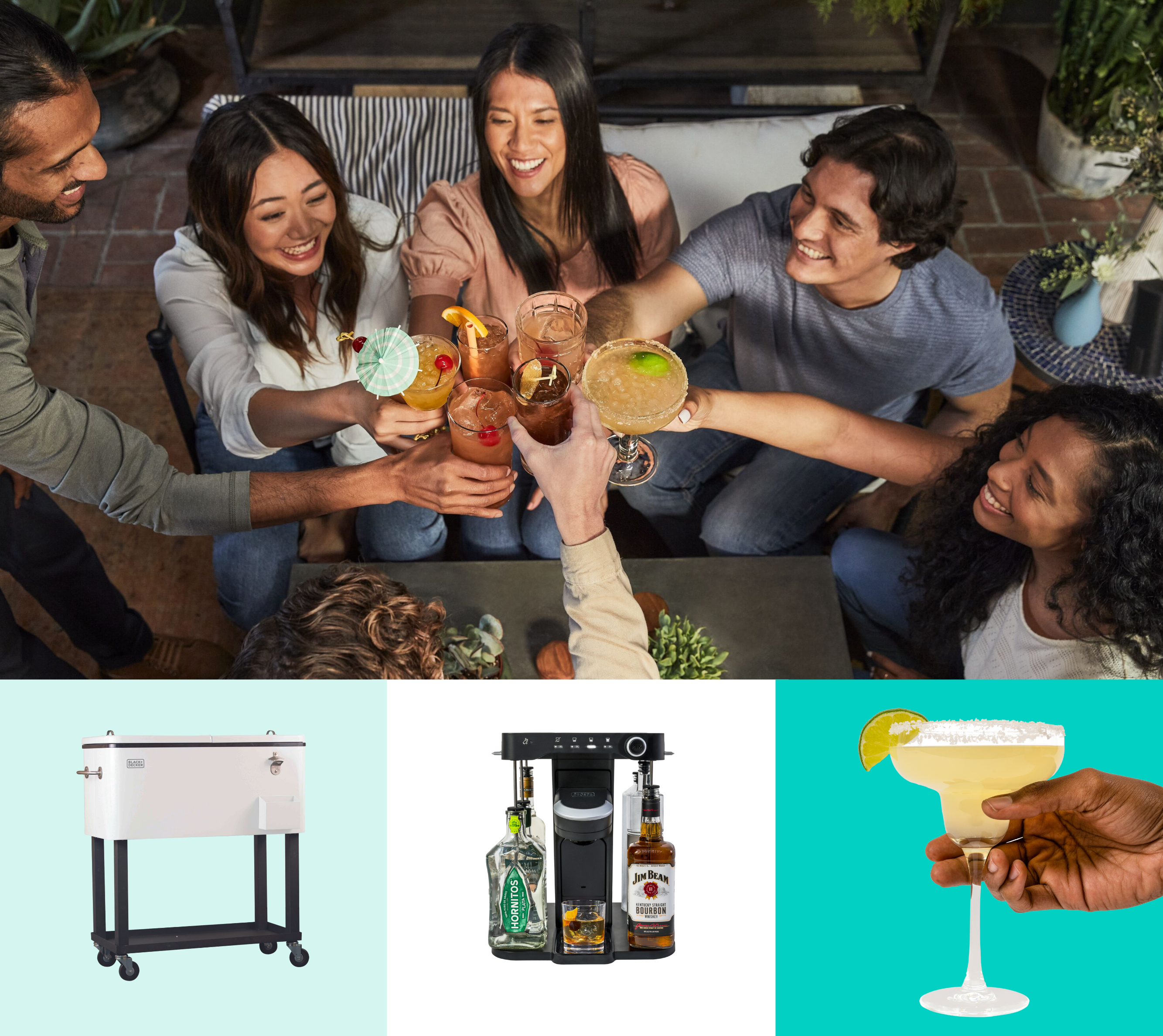 People enjoying coctails made from the bev by BLACK+DECKER cocktail machine