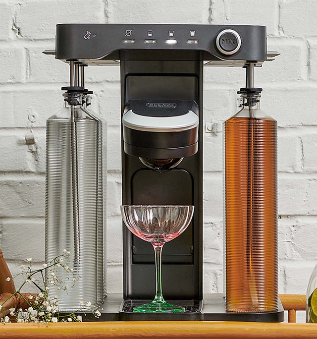 bev by black and decker cocktail maker on a bar cart