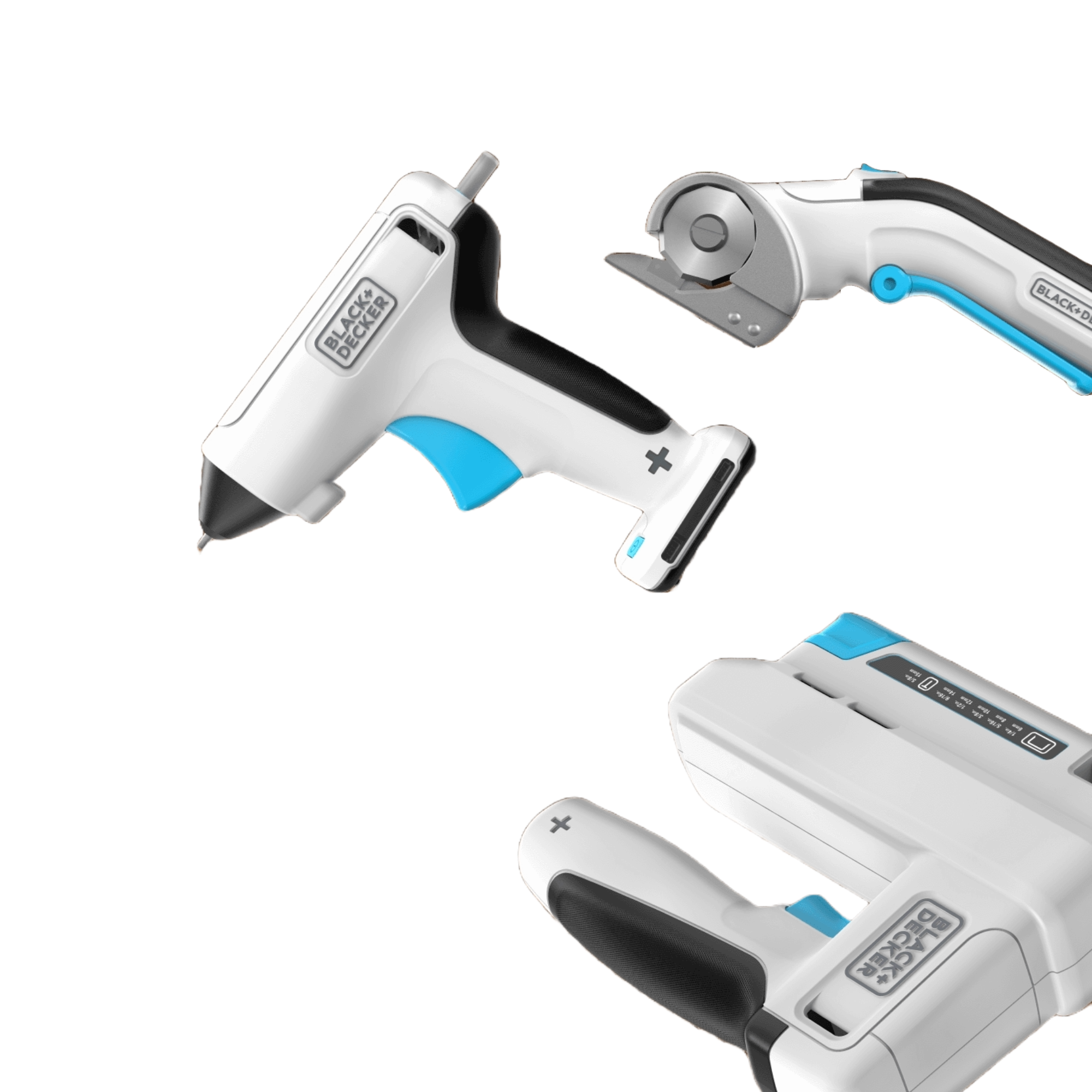 Crafting tool bundle with stapler, cordless glue gun and cutter