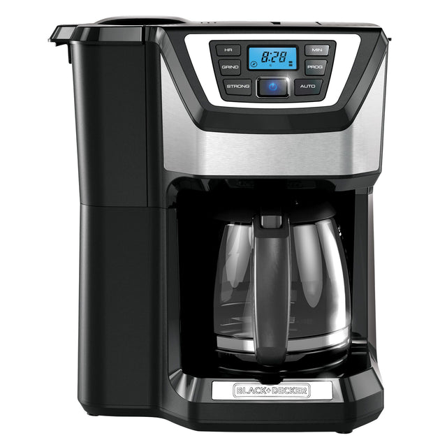 Mill and brew coffeemaker with grinder.