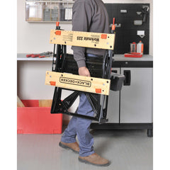 Profile of workmate 225 portable work center and vise.