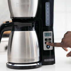 Front view of 12-Cup Thermal Programmable Coffeemaker on white background