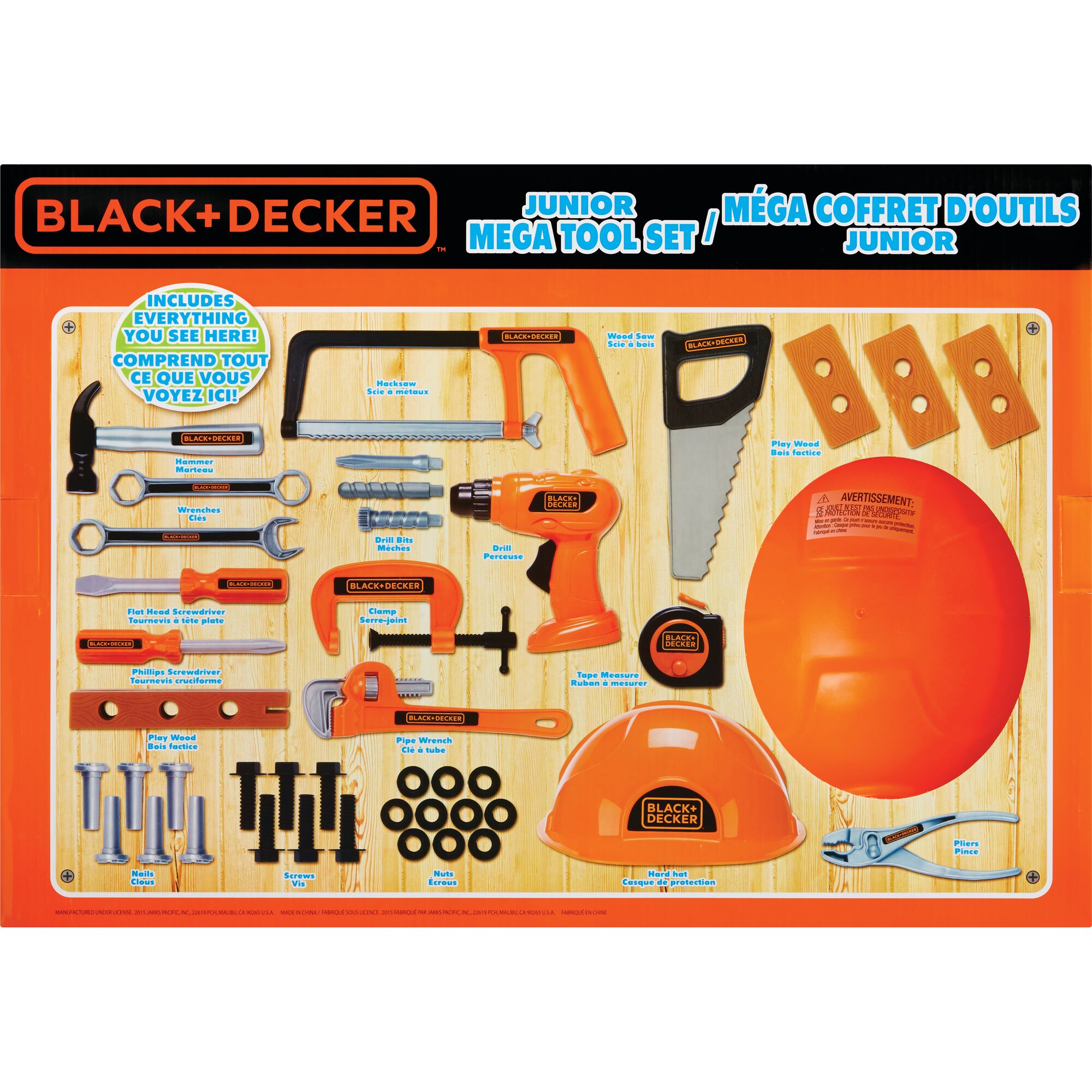 Black and Decker Jr Mega Tool Set Includes Over 40 Tools and Accessories,  Ages 3+ 