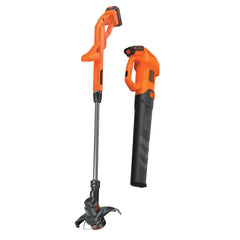 Axial leaf blower and string trimmer combo kit.
