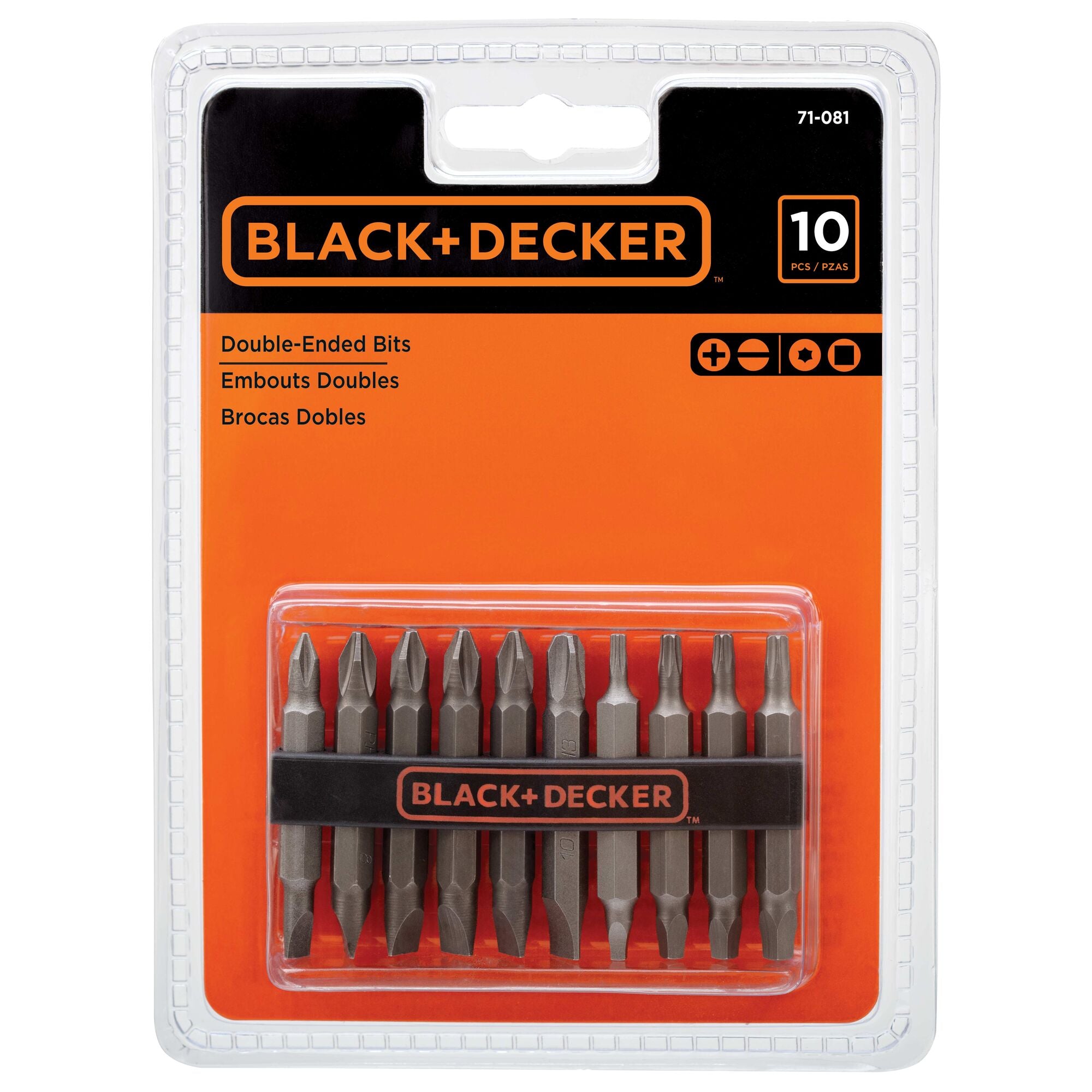 BLACK+DECKER Screwdriver Bit Set, Double Ended, 10-Piece (71-081)