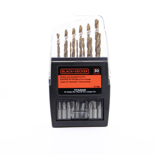 BLACK+DECKER 71-798 30 Piece Drilling and Driving Set, Metallic -  Screwdriver Bit Sets 