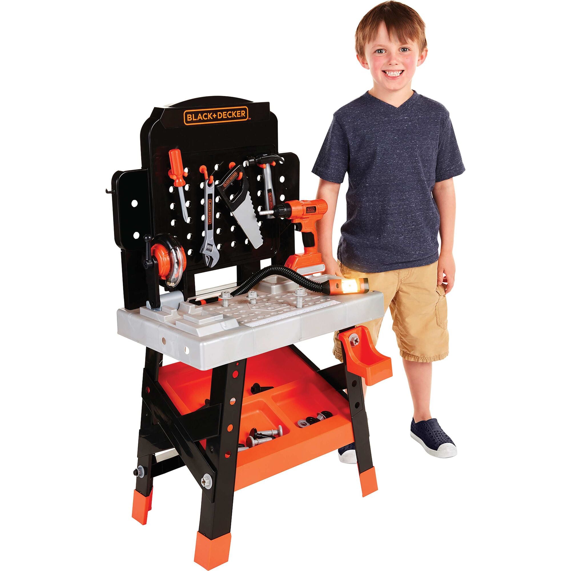 Smoby - Black&Decker DIY One Children's Workbench, Workshop, 79  Accessories, Includes Tools Such as Hammer, Screwdriver, from 3 Years  (7600360732)
