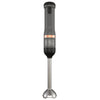 Front view of the grey, BLACK+DECKER kitchen wand with immersion blender attached