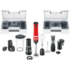 Front view of BLACK+DECKER kitchen wand 6in1 Cordless Kitchen multi-tool kit in red