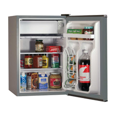 Profile of a 2 point 5 cubic feet energy star refrigerator with freezer.