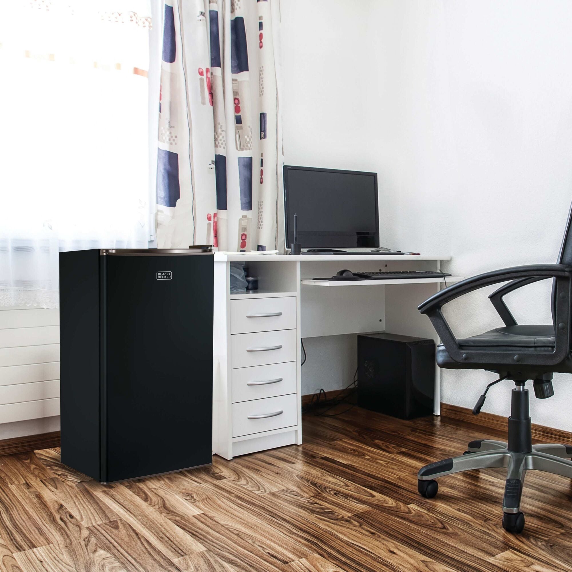 3.2 Cu. Ft. Energy Star Refrigerator with Freezer, Black | BLACK+