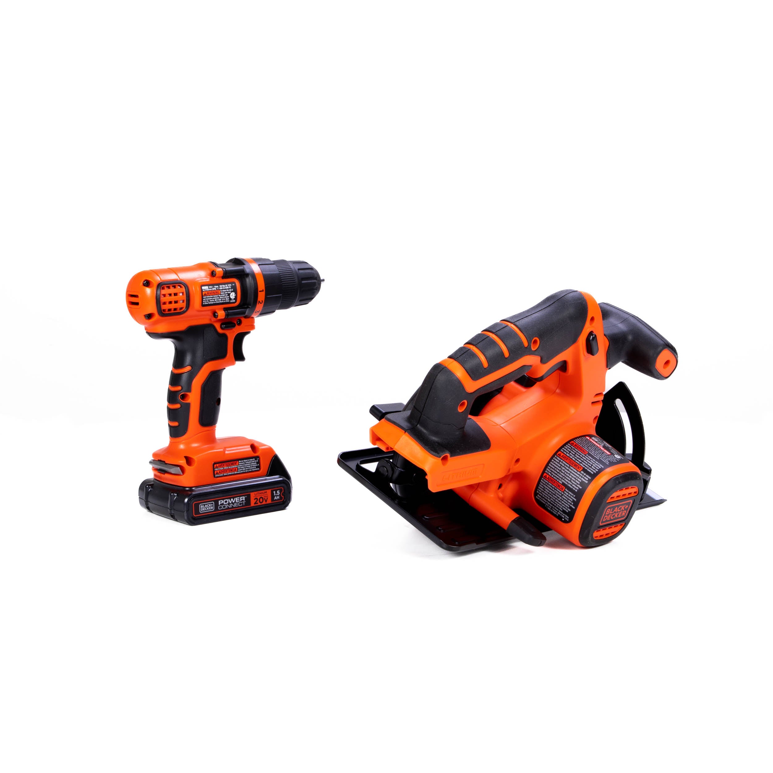 BLACK+DECKER 20V MAX* POWERCONNECT Cordless Drill/Driver + Circular Saw  Combo Kit (BD2KITCDDCS)