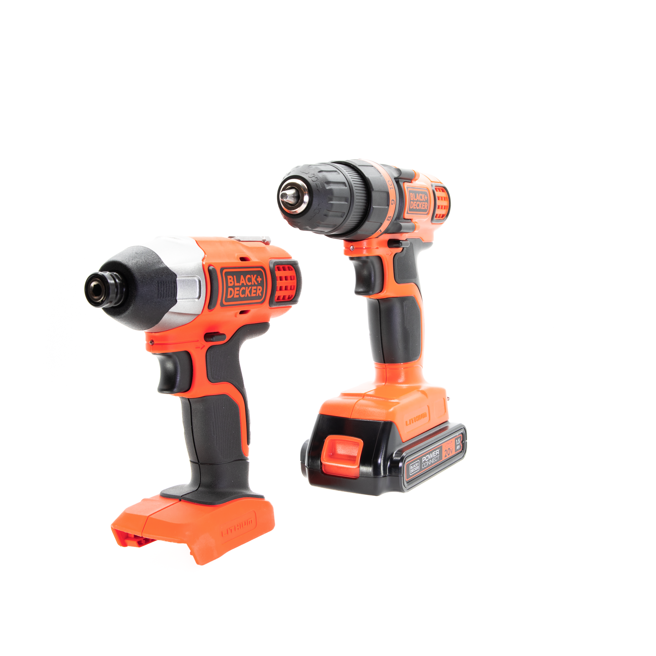 Black & Decker Bd2kitcddi 20v Max Brushed Lithium-ion 3/8 In. Cordless  Drill Driver / 1/4 In. Impact Driver Combo Kit (1.5 Ah) : Target
